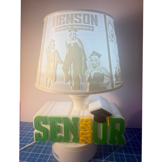 Custom Graduation Lamp – Emerald Luxe Edition | Personalized Senior Gift
