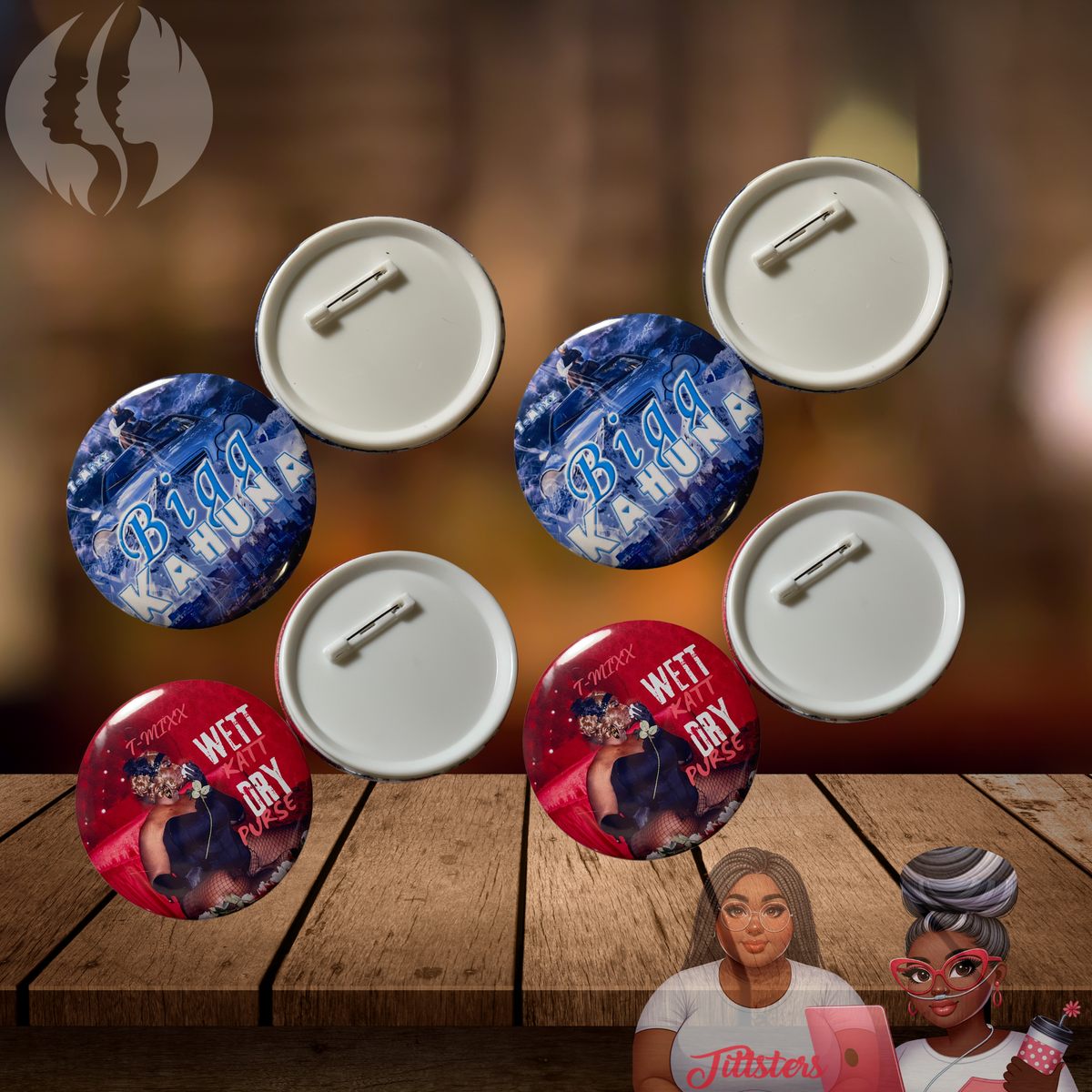 Cool Button Set Custom Themed Button Set – Unique Designs – Tittsters, Llp