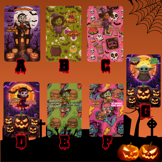 Personalized Halloween Candy Cards