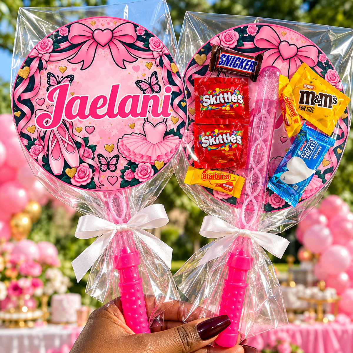 Personalized Bubble Wand & Candy Party Favor