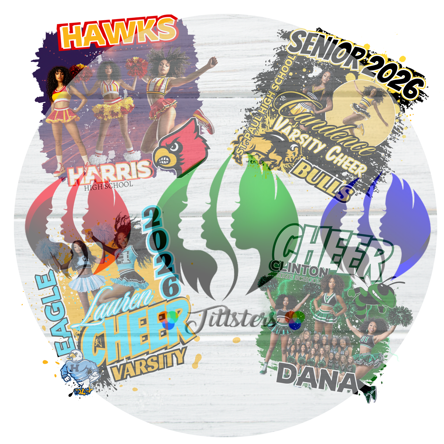 16 Editable Cheerleading Templates for Canva | Custom Cheer Designs for Shirts, Tumblers & More