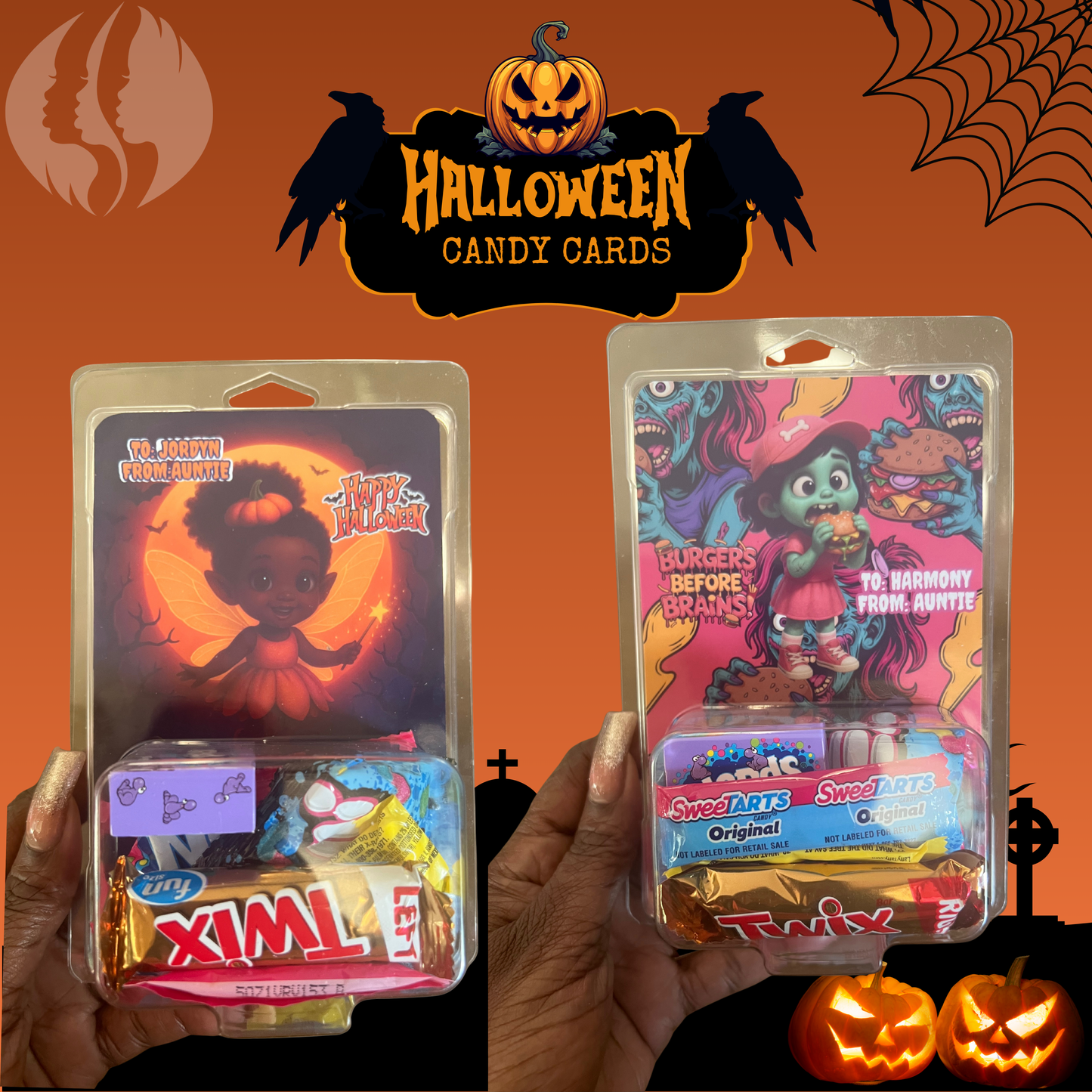 Personalized Halloween Candy Cards