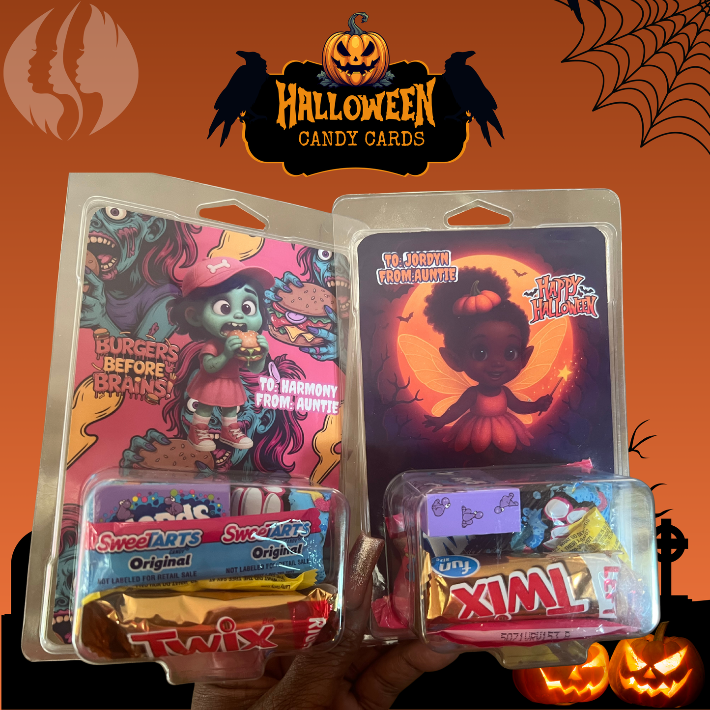 Personalized Halloween Candy Cards