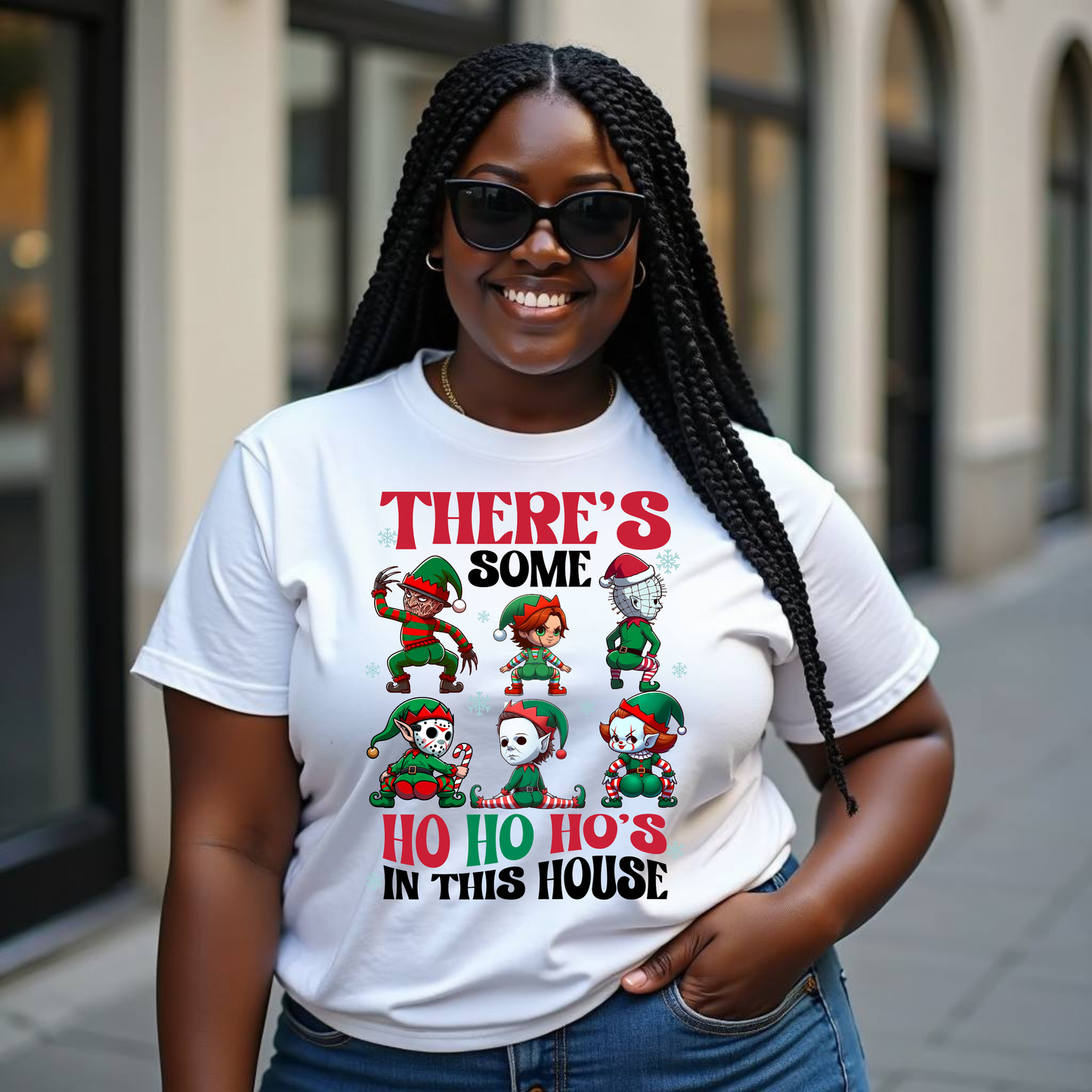 There’s Some Ho Ho Ho’s In This House” Christmas Horror Tee