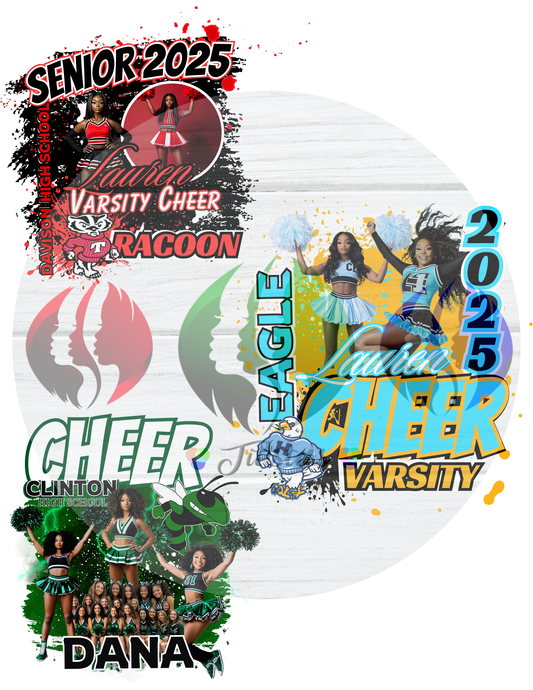 16 Editable Cheerleading Templates for Canva | Custom Cheer Designs for Shirts, Tumblers & More